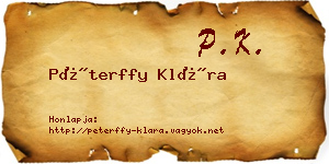 Péterffy Klára névjegykártya