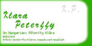 klara peterffy business card